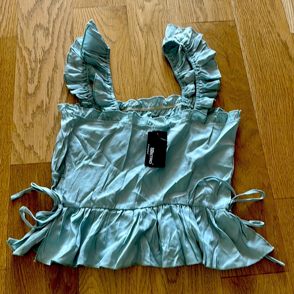 Light aqua rayon babydoll top